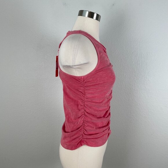 NEW $82 SUNDRY Tank Top Womens 2 Medium Pigment Scarlet Ruched Sleeveless Shirt - Picture 7 of 11